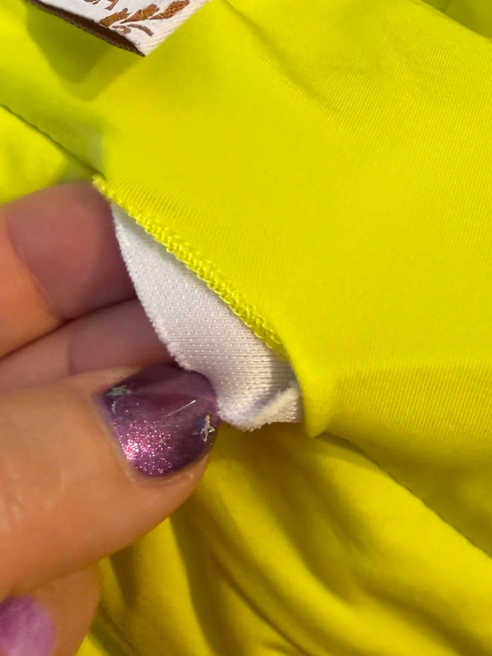 Becca Prima Twist Front One-Piece Swimsuit Zesty Neon Yellow Cutouts Sz S? DESC